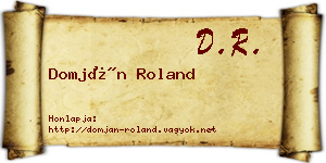 Domján Roland névjegykártya